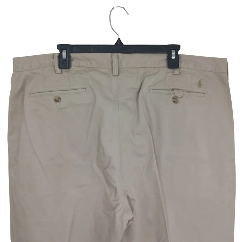 Ralph Lauren Chino Pants Polo Beige Mens 42x34 Cotton Blend Zip Fly Classic Fit - Picture 6 of 11